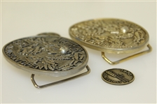 Deane Beman's 1980-1981 Houston Open Belt Buckles & 1970-1971 Contestant Markers