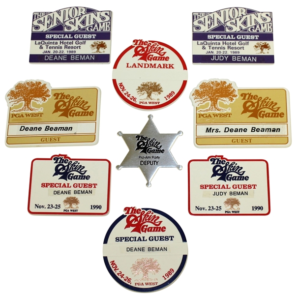 Deane Bemans The Skins Game Special Guest Badges with Pro-Am Party Deputy Badge!