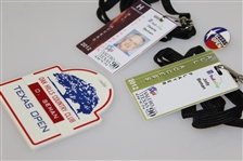 Deane Beman's Valero Texas Open Past Champ Badge with Texas Open Pin & Bag Tag