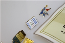 Deane Beman's Miscellaneous Olympics Pins, Badges, & Credentials