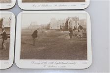 St. Andrews Links 1896 Golf Photo Coasters - Set of 6 with Box