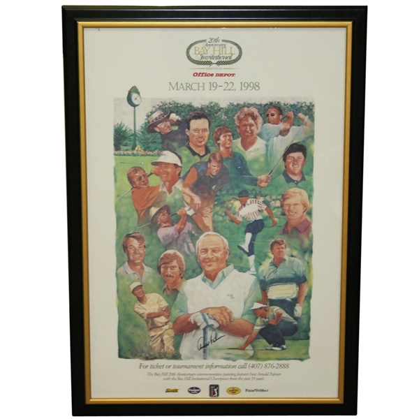 Arnold Palmer Signed 20th Anniversary Bay Hill Invitational Poster - Framed JSA FULL #Z54787