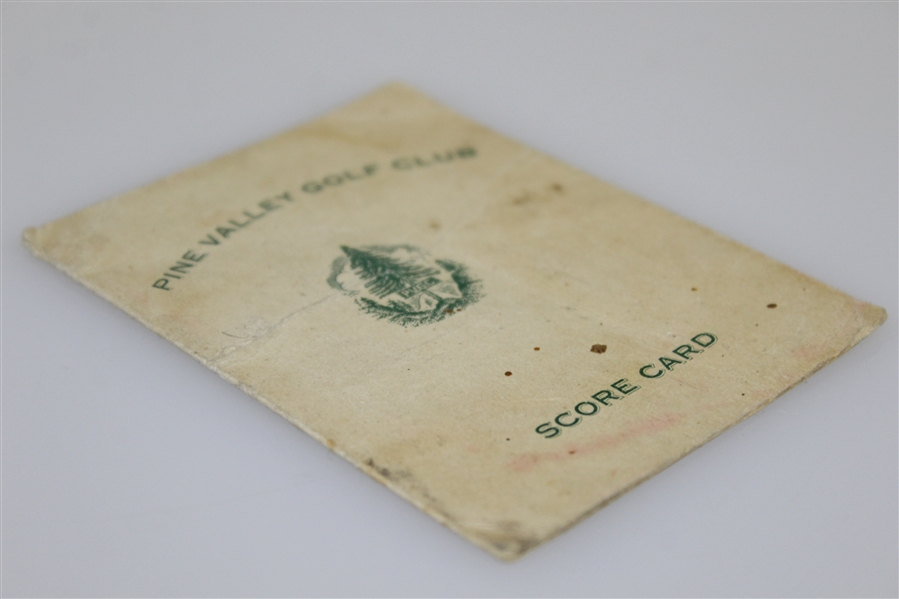 Lot Detail - Pine Valley Golf Club Unused 1930's Scorecard ...