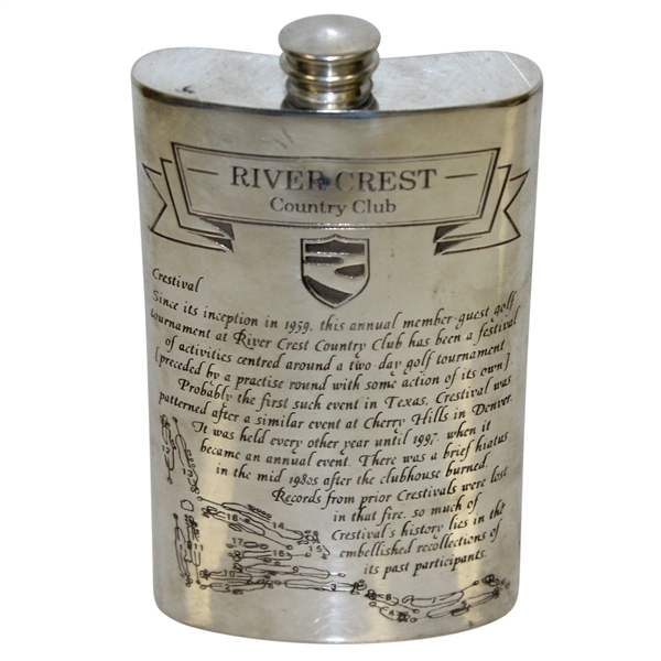 River Crest Country Club English Pewter Golf Flask