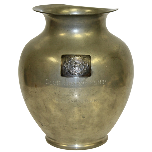 1935 Reed & Barton Club Championship Pewter Trophy - The Dedham Country & Polo Club