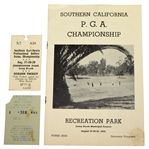 1943 Southern California PGA Championship Golf Program with Two Tickets