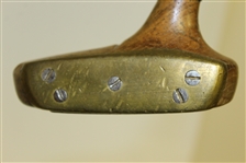 Spalding 2 Mallet Putter with Screw Insert Brass Plate Face