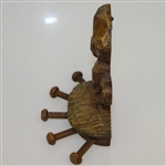 Unique Genuine Burwood Wood Carved Golfer with Golf Bag Wall Tie Holder