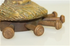 Unique Genuine Burwood Wood Carved Golfer with Golf Bag Wall Tie Holder