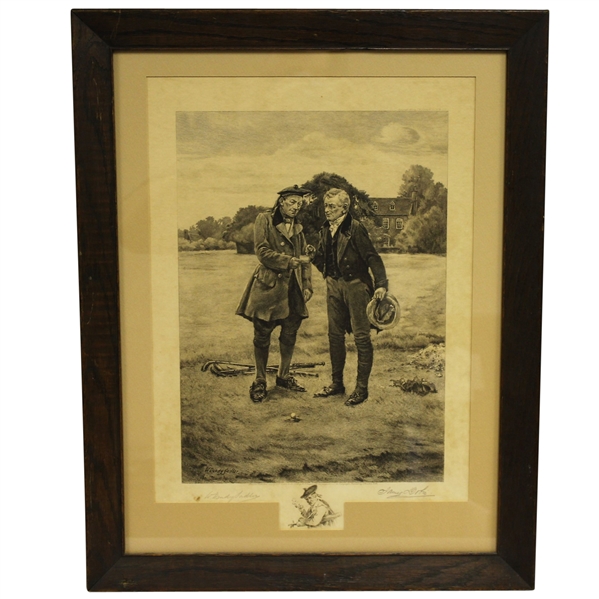 1917 W. Dendy Sadler James Dobie Signed "The First Tee" Etching - Framed