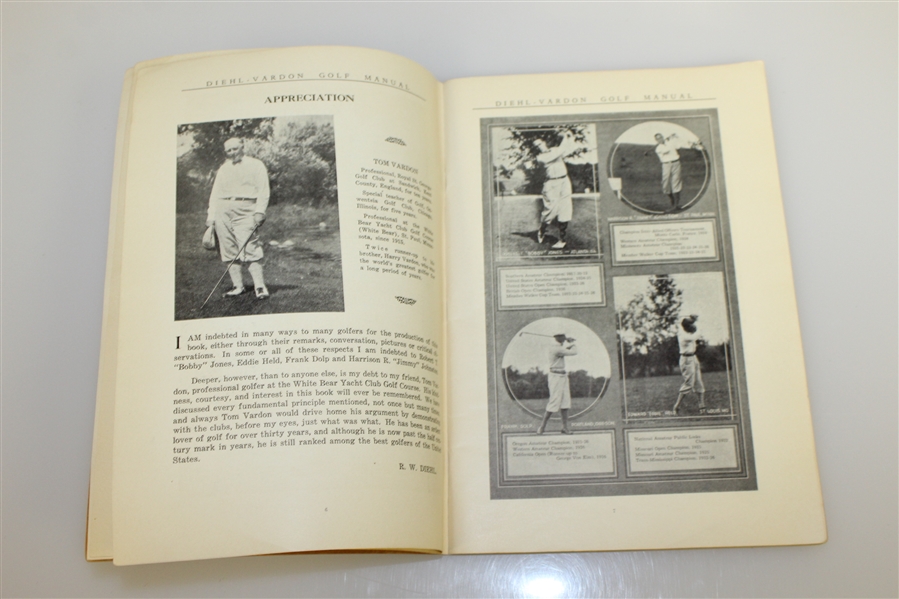 1929 Diehl-Vardon 'Golf Manual Golf Complete - A Book That Shows You How