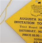1934 Augusta National Invitation Saturday Third Round Medal Play Ticket #1655