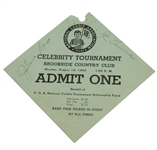 1952 Major Winners Boros & Turnesa w/Perry Como signed Brookside CC Ticket JSA ALOA