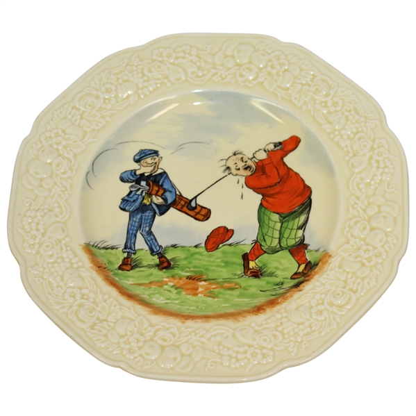 Vintage Crown Ducal Colorful Golf Themed Plate