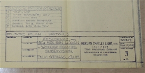 Ben Hogan's Personal Palm Springs Home Blue Prints