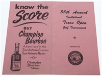 1962 Texas Open Golf Tournament Program - Arnold Palmer Win