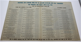 1963 Cleveland Open Pairing Sheet - Arnold Palmer Win
