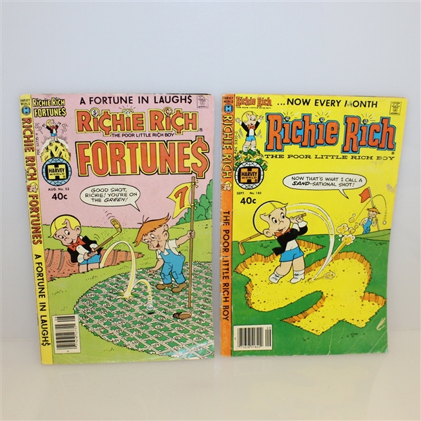 Two Richie Rich Golf Themed Comic Books