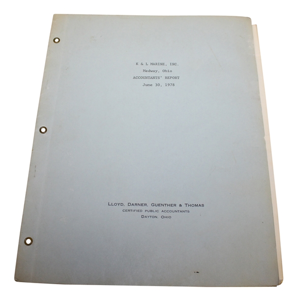 Ben Hogans Investment K & L Marine, INC 1978 Accountants Report