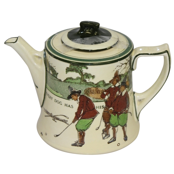 Circa 1920s Royal Doulton Golf Teapot with Lid - R. Wayne Perkins Collection