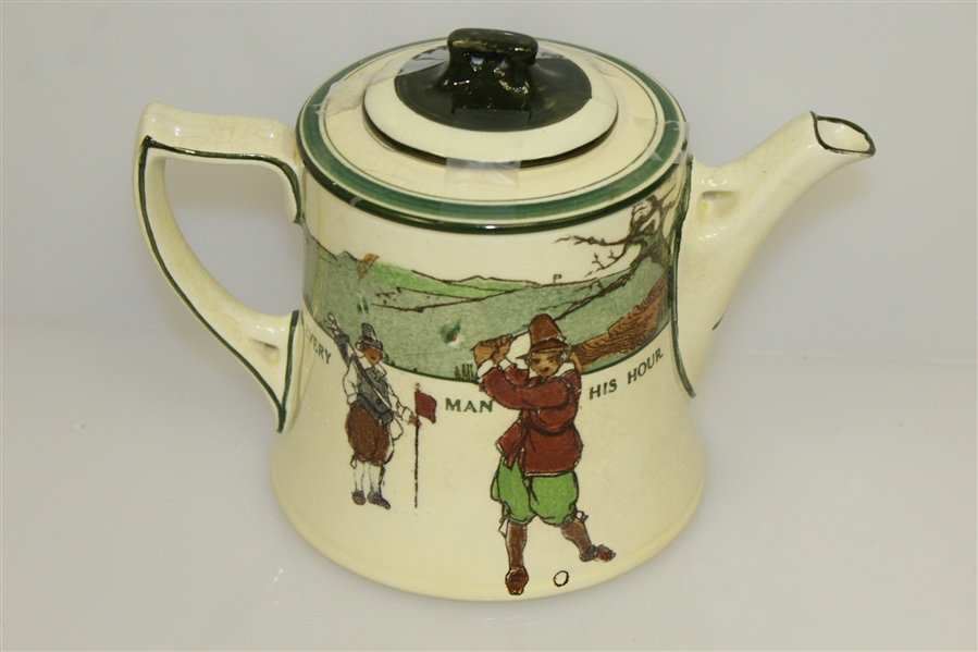 Circa 1920's Royal Doulton Golf Teapot with Lid - R. Wayne Perkins Collection