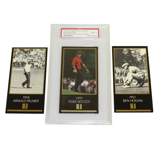 Tiger Woods NM7, Arnold Palmer, & Ben Hogan The Masters Collection Cards