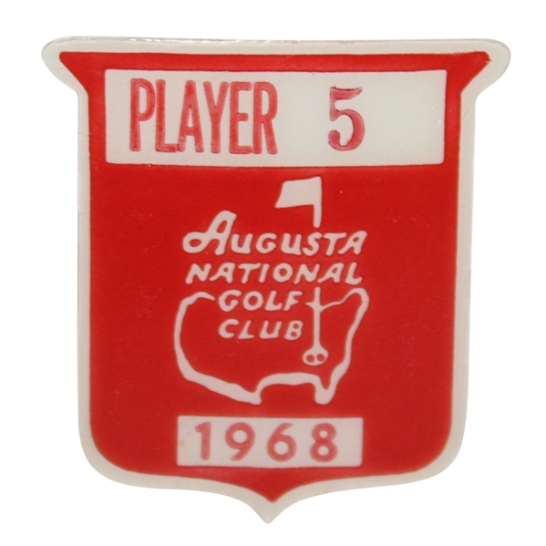 Deane Bemans 1968 Masters Tournament Contestant Badge #5 - Bob Goalby Winner
