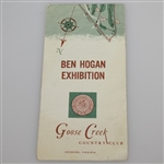 Ben Hogan 1953 Exhibition Scorecard from Goose Creek Country Club - Virginia