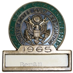 Deane Bemans 1965 US Open Championship at Bellerive Contestant Badge