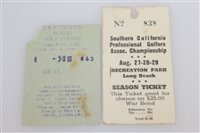 1943 Southern California PGA Championship Golf Program with Two Tickets