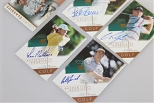 Len Mattiace, Alex Cejka, Peter Lonard, & Beth Bauer Signed Cards with Billy Andrade Card JSA ALOA