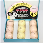 Jo Ann Prentice Golf Ball Box with 3 Sleeves - Extremely Colorful - Circa 1965