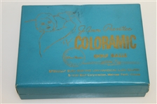 Jo Ann Prentice Golf Ball Box with 3 Sleeves - Extremely Colorful - Circa 1965