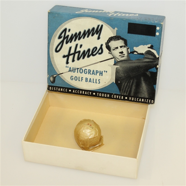 Jimmy Hines Autograph Golf Balls Box with One Golf Ball