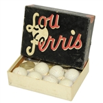 Lou Ferris Vintage Golf Ball Box with Seven Golf Balls - Circa 1950