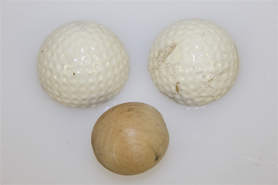 Dunlop 65 Experimental WWII Wooden Core Cut Golf Ball