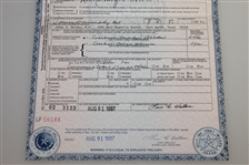 Ben Hogan (1997) & Valerie Hogan's (1999) Texas Certificates of Death
