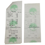Ben Hogan Signed BIRTHDAY DINNER Checks from Shady Oaks Country Club JSA ALOA
