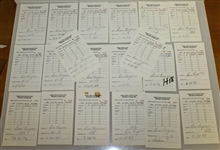 Twenty Ben Hogan Signed Shady Oaks Country Club Members Charge Slips JSA ALOA
