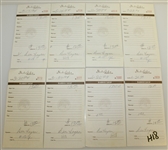 Fourteen Ben Hogan Signed Shady Oaks Country Club Barber Shop Receipts JSA ALOA