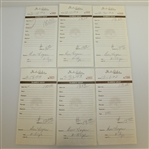 Fourteen Ben Hogan Signed Shady Oaks Country Club Barber Shop Receipts JSA ALOA