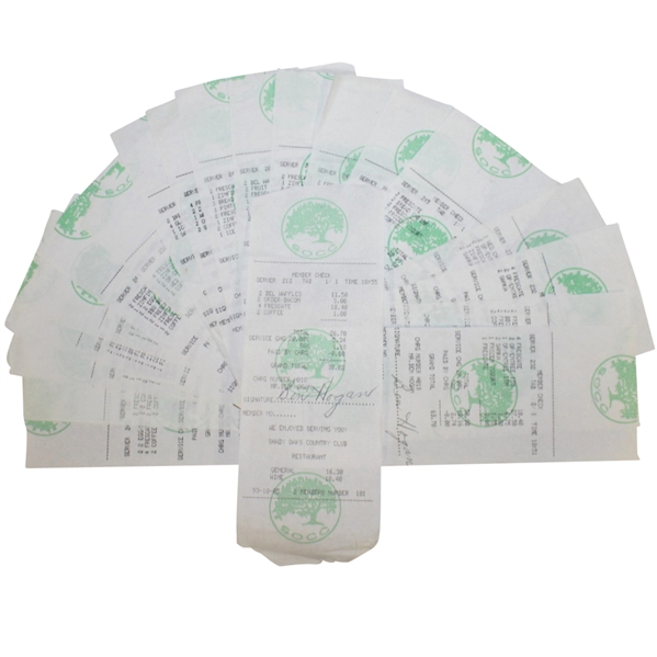 Twenty Ben Hogan Signed Shady Oaks Country Club Member Checks/Receipts JSA ALOA