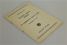 1938 St. Andrews Golden Jubilee Anniversary Banquet Program & Dinner Menu