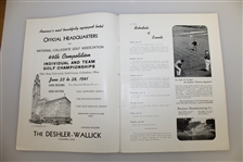 1941 Collegiate Golf Championship at Ohio State University Course Program
