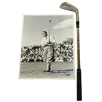 Gene Sarazen Signed Photo with Wilson Sample Size 88th Birthday to Gene 5 Iron JSA ALOA