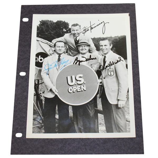 Byron Nelson, Chris Schenkel, Bill Flemming, & Jim McKay Signed US Open Photo JSA ALOA