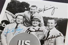 Byron Nelson, Chris Schenkel, Bill Flemming, & Jim McKay Signed US Open Photo JSA ALOA