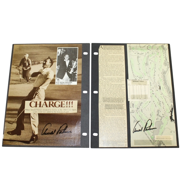 Arnold Palmer Signed Magazine Pages Cherry Hills Map & 1962 Charge JSA ALOA