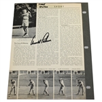 Arnold Palmer Signed Article with Opposite Page of Sam Snead Signed Photo JSA ALOA