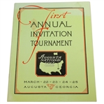 1934 Augusta Invitational Masters Tournament Reproduction Program
